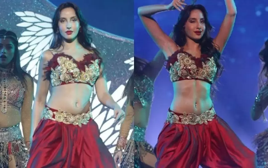 Nora Fatehi Looks Red Hot As She Shakes Her Belly On Dance - Swag Se Swagat Song